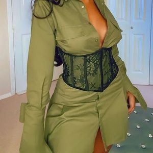 Fashion Nova Dress : Size 1X : Olive Green